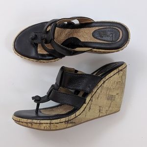 BOC Born Cork Wedge Brown Sandals 6 M/W